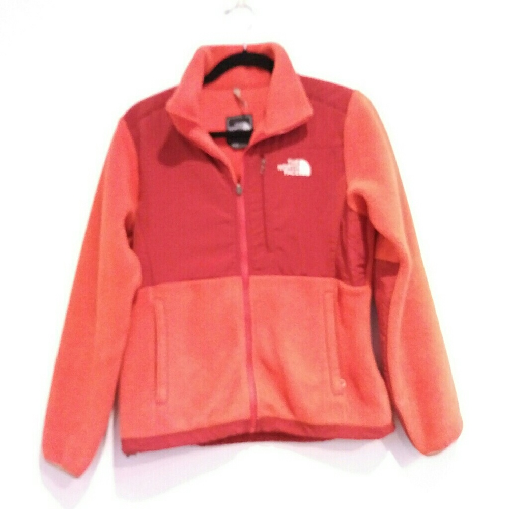 The North Face Women's Small Denali Fleece Jacket coral orange ree
